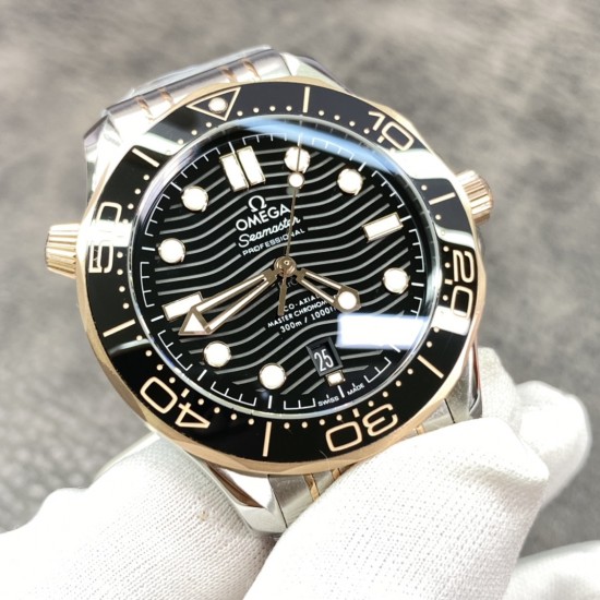 【VS出品】欧米茄海马300M系列!间玫瑰金钢带黑色表款!该版本圈口有打瑞士狗头金标志,也就是贵金属标志!市面小厂没有这个细节的,专柜同步!316精钢材质打造!8800机 42MM!出货实拍 【VS出品】欧米茄海马300M系列!间玫瑰金钢带黑色表款!该版本圈口有打瑞士狗头金标志,也就是贵金属标志!市面小厂没有这个细节的,专柜同步!316精钢材质打造!8800机 42MM!出货实拍