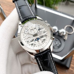 实物拍摄品牌：浪琴-LONGINES  类型：[酷]男士腕表表壳：316精钢（做工优质）表带：进口小牛皮/316精钢（两种可选）机芯：高级定制全自动机械机芯（走时稳定）玻璃：高级强化镀膜镜面尺寸：直径41mm，厚度12mm