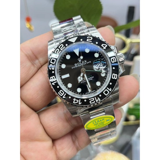 ROLEX 劳力士 GMT格林尼治型 尺寸40mm！精钢表壳表链，蓝宝石镜面，超级夜光，双向陶瓷旋转表圈，原装折叠扣！
