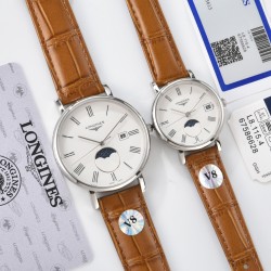 2024年【最新品】七夕节最佳礼品Longines浪琴官方博雅系列情侣腕表 见证爱奇迹时刻时尚潮流男女腕表。采用进口日本机芯。采用进口头层牛皮表带。表壳采用三件套官方一致工艺。腕表尺寸：男39mm女30mm质量杠杠欢迎转发