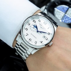 浪情-LONGINES2019全新名匠系列男士机械腕表 搭载零返修全新日本进口西铁城8218机械机芯 9字位24小时显示 双卜蓝宝石玻璃镜面 316L精钢AAA级表壳 真牛皮表带[玫瑰][玫瑰][玫瑰]尺寸：40/11.5mm 请认准独家品质