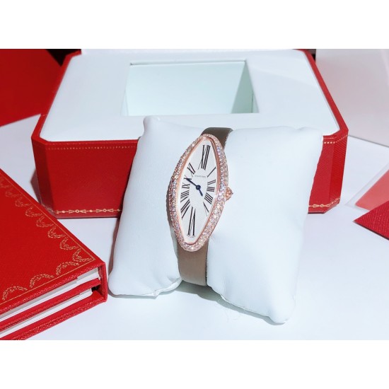 卡地亚-Cartier ❥橄榄形女士腕表❥瑞士石英机芯❥镀膜玻璃镜面❥表壳尺寸22x48mm 厚度约7mm❥有皮带和娟带可选!❥独特的橄榄形表壳镶嵌皓石, 含蓄优雅,代表了卡地亚风格之精髓:简约设计与时尚风范完美融合。 卡地亚-Cartier ❥橄榄形女士腕表❥瑞士石英机芯❥镀膜玻璃镜面❥表壳尺寸22x48mm 厚度约7mm❥有皮带和娟带可选!❥独特的橄榄形表壳镶嵌皓石, 含蓄优雅,代表了卡地亚风格之精髓:简约设计与时尚风范完美融合。