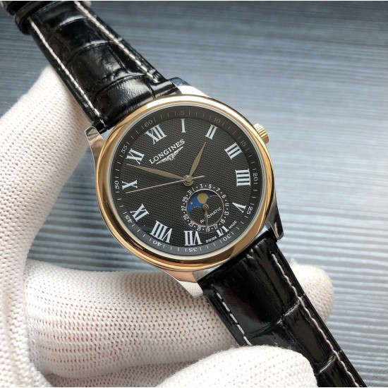 2019浪琴官网新品v2版本浪琴 LONGINES L33 名匠系列月相 市场上唯一一家官方1:1复刻版本，不惜成本[强]升级瑞机壳套字面，原装月相，区别市场普通版本 配置全自动机械机芯，316L精钢，蓝宝石镜面，尺寸39.5mm专柜同步，SJ出品让表又再次刷新高性价比的购表体验