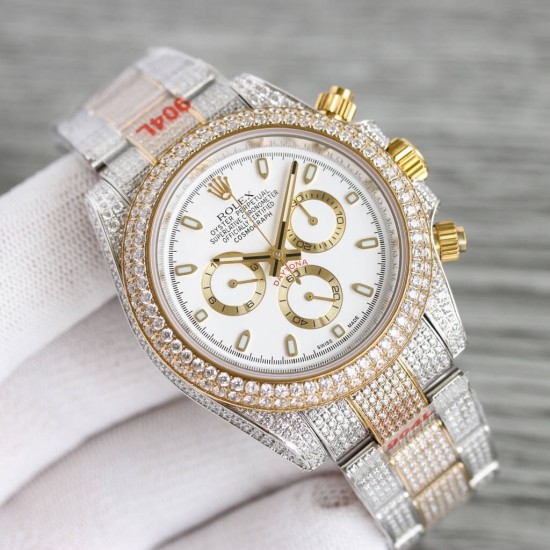 少量到货!新款 劳力士 ROLEX 宇宙计时型迪通拿满天星40系列——904精钢密镶钻款 1⃣️整表密集镶满顶级的施华洛世奇美钻,秒杀其它现有版本的细节和做工!2⃣️厚度13.5mm,采用7750机芯,一档调时,中间不再有日历空档,计时功能一切正常使用!3⃣️超级904钢材质,蓝宝石镜面!4⃣️每条表带和侧边也是镶满钻,真正做到表带镶满无边的工艺!游戏 每个细节都做到了极致!欢迎品鉴! 少量到货!新款 劳力士 ROLEX 宇宙计时型迪通拿满天星40系列——904精钢密镶钻款 1⃣️整表密集镶满顶级的施华洛世奇美钻,秒杀其它现有版本的细节和做工!2⃣️厚度13.5mm,采用7750机芯,一档调时,中间不再有日历空档,计时功能一切正常使用!3⃣️超级904钢材质,蓝宝石镜面!4⃣️每条表带和侧边也是镶满钻,真正做到表带镶满无边的工艺!游戏 每个细节都做到了极致!欢迎品鉴!