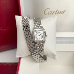 Panthre de Cartier / double chain Width 22mm.Length 30mm. Chain length 44cm卡地亚猎豹系列腕表/双圈表链宽度22mm 长度30mm 链条长度44cm瑞士进口石英机芯，316L精钢表壳表链。蓝晶石表冠，蓝宝石镜面，淬火钢蓝指针，双圈环绕链条，便捷珠宝扣。