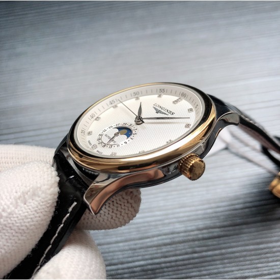 浪琴官网新品v2版本浪琴 LONGINES L33 名匠系列月相 市场上唯一一家官方1:1复刻版本，不惜成本[强]升级瑞机壳套字面，原装月相，区别市场普通版本 配置全自动机械机芯，316L精钢，蓝宝石镜面，尺寸39.5mm专柜同步，SJ出品让表又再次刷新高性价比的购表体验 三杰精致推荐男士机械腕表 SJ为你精心打造超真实实物图拍摄