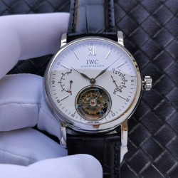 新品IWC万国自动陀飞轮原厂尺寸43mm*12.5mm，采用高透光蓝宝玻璃进口小牛皮动能显示最高7天，24小时显示商务休闲两不误，成功人士标配