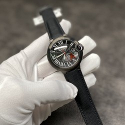 CARTIER卡地亚 | 与Bamford Watch Department联手合作，打造全新的蓝气球腕表，最神秘的黑骑士，热烈而充满激情，摇滚范十足！男表42mm 蓝宝玻璃凹凸双卜鱼眼，立体感字面，v6厂出品！出货实拍