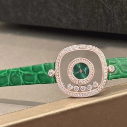 品牌：Chopard-萧邦最新款方形Happy Diamonds❤️瑞士原厂石英机芯 五颗快乐钻石在表盘自由流动  电镀18k金好货不等人哦～[机智]