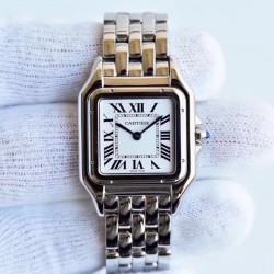 卡地亚猎豹Panthre de Cartier。华丽而不羁，是Panthre de Cartier猎豹所传达的美学风格。它线条流畅，魅惑动人，柔软服帖于腕间，宛若在肌肤上翩翩起舞。独特的造型彰显成熟优雅、自信动人的女性形象。GF工厂以精湛技艺，原装开模，打造出与正品无异的精美流线表耳，与表壳一体成型。搭载瑞士朗达石英机芯，316L精钢壳套，尺寸：27 x 37毫米，厚度：6毫米，镀银表盘，剑形蓝钢指针，100%三度防水。搭配专柜旅行包装物料。商品规格:默认规格