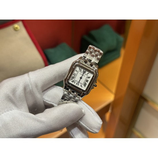 卡地亚猎豹原装瑞士石英机芯中号尺寸27mm316L精钢材质