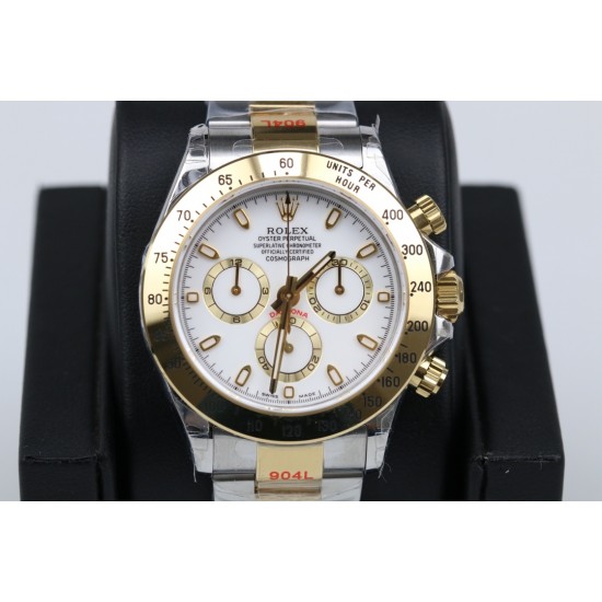 GM超神之作 ROLEX DAYTONA劳力士迪通拿904L全新最强版本 1:完美修改了避针高底位置与正品一致2:904L表扣更细腻更完美3:市面上唯一做出了与正品质感一致的包超薄金属钢片的oysterflex胶带【能与正品互换通用 质感相符】[拳头][拳头][拳头]完美修正十年间所有副本的不足和缺陷，陶瓷圈口！4130机芯，攻克机芯厚度，使壳身厚度达到与正品一致，壳身和字面颜色更细腻做出了与正品一致的视觉效果，并搭配劳力士专用盒子。【GM出品】