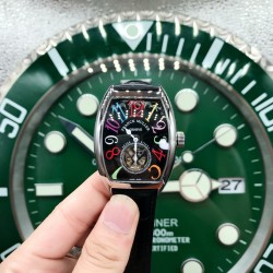 法兰克 穆勒(Franck Muller)⌚️55*42*13mm ️全自动机械机芯双面小牛皮原装针扣酒桶形拱桥状精丝拉砂壳个性 时尚 前卫 一如既往的酷