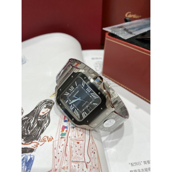 BV 出品-卡地亚SANTOS系列腕表 又添新成员了技术特点:1⃣️镜面:蓝宝石玻璃表镜2⃣️表带:精钢表链、意大利牛皮表带3⃣️表壳:精钢、ADLC碳镀层4⃣️表冠:精钢表冠、镶嵌黑色多切面合 成尖晶石5⃣️表盘:黑色6⃣️尺寸:47.5X39.8X9.38mm7⃣️机芯:进口9019机 BV 出品-卡地亚SANTOS系列腕表 又添新成员了技术特点:1⃣️镜面:蓝宝石玻璃表镜2⃣️表带:精钢表链、意大利牛皮表带3⃣️表壳:精钢、ADLC碳镀层4⃣️表冠:精钢表冠、镶嵌黑色多切面合 成尖晶石5⃣️表盘:黑色6⃣️尺寸:47.5X39.8X9.38mm7⃣️机芯:进口9019机