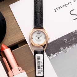 FK- LONGINES最新精致款[玫瑰]双C形镶钻精钢壳套[咖啡]优雅极致 装置进口精准机芯＋蓝宝石镜面，完美诠释－[害羞]浪琴精品与你同行 26x36mm