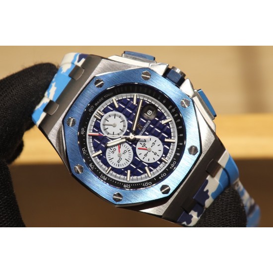 随机送迷彩橡胶带一副品牌:爱彼 Audemars Piguet系列:皇家橡树离岸型限量多功能机械腕表尺寸:44MM13MM机芯:复刻原装3126全自动机械机芯镜面:反炫光处理蓝宝石水晶玻璃材料:进口316精钢鑫表壳表带: 进口橡胶表带表扣: 原装针扣(H厂出品,市场最高版本,超高品质,超A做工,非市场普通货,硬汉必备神器) 随机送迷彩橡胶带一副品牌:爱彼 Audemars Piguet系列:皇家橡树离岸型限量多功能机械腕表尺寸:44MM13MM机芯:复刻原装3126全自动机械机芯镜面:反炫光处理蓝宝石水晶玻璃材料:进口316精钢鑫表壳表带: 进口橡胶表带表扣: 原装针扣(H厂出品,市场最高版本,超高品质,超A做工,非市场普通货,硬汉必备神器)