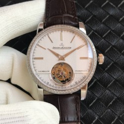 积家 大师系列 5082420（全自动真陀飞轮）2017日内瓦钟表全新推出积家Tourbillon陀飞轮系列腕表 这枚陀飞轮具有优雅的外观和精湛的工艺 表径42m 透过蓝宝石水晶玻璃底盖可一览积家全自动真陀飞轮机械机芯的律动之美 机芯以每一个28800次振频运转