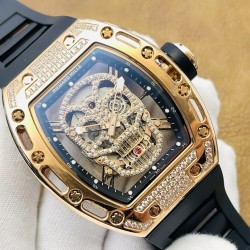 【RM Factory2023诚意推荐 V4升级版】RichardMille理查德.米勒RM052霸气骷髅盘系列！RM大胆创新，硬汉男装腕表！1⃣️搭载进口全自动机芯机械，走时稳定零返修！2⃣️直径43MMX51MMX17MM！RM匠心之作 值得您拥有！