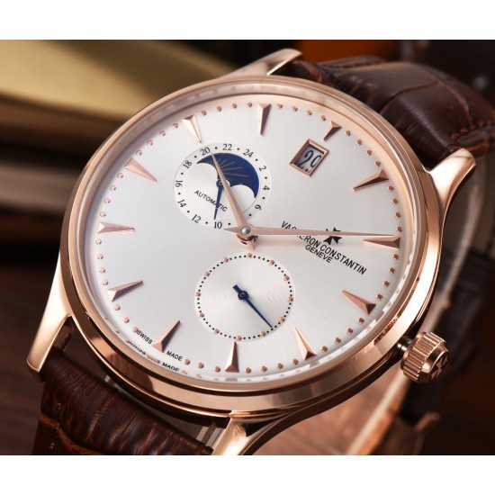 江诗丹顿(Vacheron Constantin)传承系列9位24时真日⭐️月星辰12位独特日历窗全面推出,成功商务人士必备,采用全自动进口机芯(零返修、零故障)顶级316精钢表壳,原装按扣 进口小牛皮,锅盖玻璃,做工一流,型男必备。送礼极佳,先下手为强! 江诗丹顿(Vacheron Constantin)传承系列9位24时真日⭐️月星辰12位独特日历窗全面推出,成功商务人士必备,采用全自动进口机芯(零返修、零故障)顶级316精钢表壳,原装按扣 进口小牛皮,锅盖玻璃,做工一流,型男必备。送礼极佳,先下手为强!