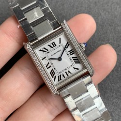 K11厂出品！升级V2版[强][强][强]顶级完美复刻的卡地亚TANK 坦克系列，[闪电]精钢版[闪电]有小号2431,中号2734,两个尺寸，顶级完美复刻，细节打磨，指针颜色，把头弧度，原厂鳄鱼皮带，底盖编码，均与正品一致！配贴码，一表一码！十种颜色表带！