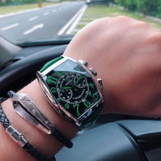 SJ出品 法兰克 穆勒(Franck Muller) F7 尺寸51*17mm 采用日本多功能石英机芯 独特复古的酒桶壳身设计 配置多彩色牛皮 就像美式嘻皮士的皮衣 敢梦想 享自由 三杰精致推荐男士多功能石英腕表 SJ为你精心挑选超真实实物图拍摄 SJ出品 法兰克 穆勒(Franck Muller) F7 尺寸51*17mm 采用日本多功能石英机芯 独特复古的酒桶壳身设计 配置多彩色牛皮 就像美式嘻皮士的皮衣 敢梦想 享自由 三杰精致推荐男士多功能石英腕表 SJ为你精心挑选超真实实物图拍摄