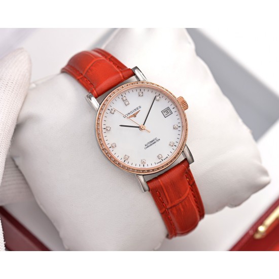 浪琴-Longines博雅系列女表,简约时尚 商务休闲最佳搭档。天然贝母面,国产天津机械/进口西铁城机械,精钢壳套,蓝宝石镜面。直径33mm 厚度11mm 浪琴-Longines博雅系列女表,简约时尚 商务休闲最佳搭档。天然贝母面,国产天津机械/进口西铁城机械,精钢壳套,蓝宝石镜面。直径33mm 厚度11mm