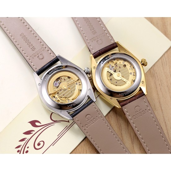 欧米茄-OMEGA2018独家订制新品 全新名典系列镂空男士腕表 GD原版 专注西铁城新机 最大限还原正品 搭载全新两针半镂空西铁城82S5金机 316L精钢表壳 修正优美壳身 压弧表盘 深度防水 可放心游泳 拱形高清通透玻璃（可选蓝宝石玻璃） 精钢表链或意大利小牛皮表带可选[玫瑰][玫瑰][玫瑰]尺寸：39.5/12mm