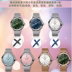 赠送表带「TW.Factory」新品推出IWC万国表柏涛菲诺自动腕表34mm系列1 壳套尺寸34mm/9.5mm采用316精钢材质打磨，每个壳套全程CNC处理所有细节达到完美2 采用日本9015机芯，经过本厂严格把控 调试 达到零返修稳定性3 采用瑞士蓝宝石镜面 通透明亮4 字面采用简洁的条丁罗马钻设计呈现出精致典雅之感优雅大方之作，达到1:15:表带搭配意大利小牛皮皮质柔软细腻:有五种颜色可选(绿色，蓝色，粉色，深棕，冰蓝)TW品质