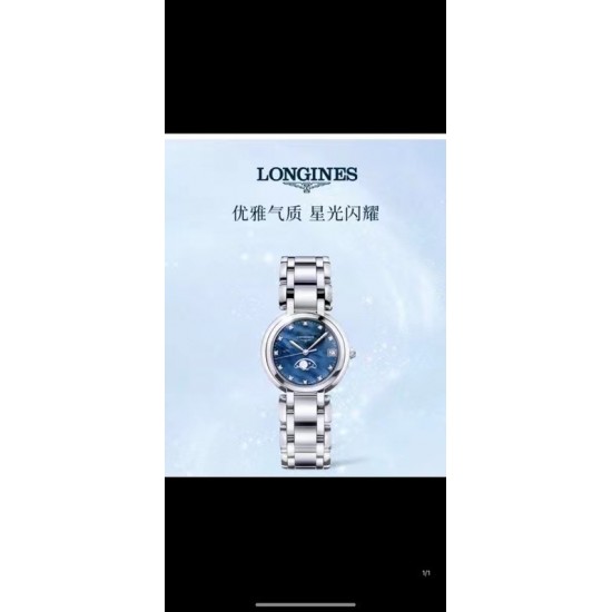 GS匠心之作【落落大方 腕间淑女】——浪琴表心月系列月相腕表优雅而至。典雅别致的外观,与正品一致的月相功能。温柔的外表之下,蕴含一颗“月相”表芯。【表壳】腕表尺寸30.5mmX9.4mm。圆润的曲线式设计使得壳体别致精巧。举手投足之间,落落大方。每一件表壳均是GS的匠心精品。【机芯】和原装一致采用带有月相功能的瑞士石英机芯。【钢带】波浪型的表带动感贴手,光泽流盼。每一粒表带截,都经过GS制表师精心细致的打磨,确保光泽和形状完美无瑕,吻合原版。 GS匠心之作【落落大方 腕间淑女】——浪琴表心月系列月相腕表优雅而至。典雅别致的外观,与正品一致的月相功能。温柔的外表之下,蕴含一颗“月相”表芯。【表壳】腕表尺寸30.5mmX9.4mm。圆润的曲线式设计使得壳体别致精巧。举手投足之间,落落大方。每一件表壳均是GS的匠心精品。【机芯】和原装一致采用带有月相功能的瑞士石英机芯。【钢带】波浪型的表带动感贴手,光泽流盼。每一粒表带截,都经过GS制表师精心细致的打磨,确保光泽和形状完美无瑕,吻合原版。