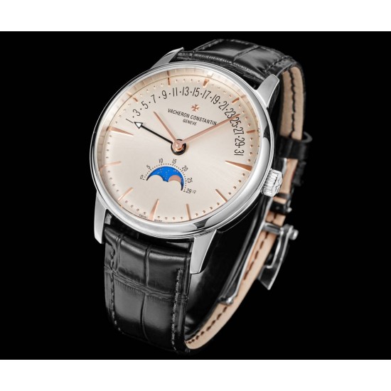 全新升级版Vacheron constantin 经典之美品鉴江诗丹顿传承逆跳日历款腕表 型号4010U/000R-B329。盘面设计独树一帜,功能简单实用。采用自制Cal.2460 R31L/1机芯 直径42.5毫米 。搭配意大利牛皮原装表扣,佩戴更舒适,简敛精致不失优雅,经典传承 永不过时 全新升级版Vacheron constantin 经典之美品鉴江诗丹顿传承逆跳日历款腕表 型号4010U/000R-B329。盘面设计独树一帜,功能简单实用。采用自制Cal.2460 R31L/1机芯 直径42.5毫米 。搭配意大利牛皮原装表扣,佩戴更舒适,简敛精致不失优雅,经典传承 永不过时