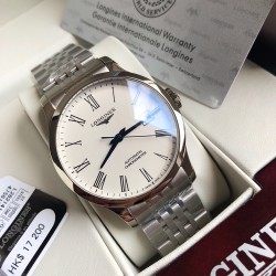 LONGINES 浪琴 开创者系列，185周年推出的拥有天文台认证的系列腕表，316精钢表壳表带，搭配黑白色表盘，简洁的时标与简洁美观的中央大三针相呼应，令时间呈现清晰、直观，直径40mm！