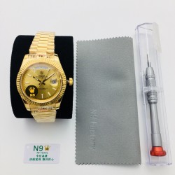 N9 Factory诚意推荐 官方原版一比一复刻，劳力士Rolex日志型男款系列，尺寸：41毫米，采用904L精钢，蓝宝石玻璃镜面，6⃣️字位拥有小劳力士防伪镭射标，ETA2836机芯机械，稳定有保证！N9品质 值得拥有！「送N9劳力士专用拆表工具」