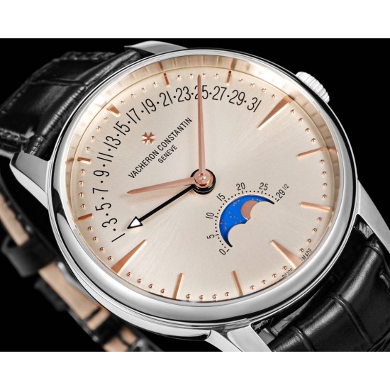 全新升级版Vacheron constantin 经典之美品鉴江诗丹顿传承逆跳日历款腕表 型号4010U/000R-B329。盘面设计独树一帜,功能简单实用。采用自制Cal.2460 R31L/1机芯 直径42.5毫米 。搭配意大利牛皮原装表扣,佩戴更舒适,简敛精致不失优雅,经典传承 永不过时 全新升级版Vacheron constantin 经典之美品鉴江诗丹顿传承逆跳日历款腕表 型号4010U/000R-B329。盘面设计独树一帜,功能简单实用。采用自制Cal.2460 R31L/1机芯 直径42.5毫米 。搭配意大利牛皮原装表扣,佩戴更舒适,简敛精致不失优雅,经典传承 永不过时