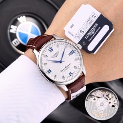 实物拍摄品牌：浪琴-LONGINES  名匠系列  销量冠军类型：[酷]男士腕表表壳：316精钢（做工优质）表带：进口小牛皮/316精钢（两种可选）机芯：进口8215全自动机械机芯（走时稳定）玻璃：高级强化镀膜镜面尺寸：直径39mm，厚度12mm