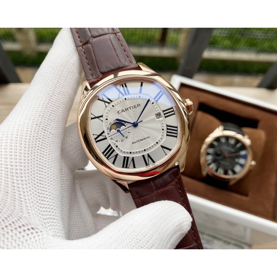 卡地亚 Cartier 精品男士腕表,独特九字位月相设计,技艺精湛,独具匠心,尊贵大气,绅士风范。采用全自动机械机芯,顶级316精钢表壳,进口小牛皮表带,矿物质超强镜面,尺寸42*12 卡地亚 Cartier 精品男士腕表,独特九字位月相设计,技艺精湛,独具匠心,尊贵大气,绅士风范。采用全自动机械机芯,顶级316精钢表壳,进口小牛皮表带,矿物质超强镜面,尺寸42*12