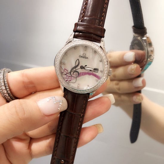 欧米加OMEGA女士腕表 进口石英机芯 316L精钢表壳 直径34mm厚8mm