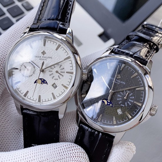 PP最新款式 百达翡丽Patek Philippe 搭配进口9100多功能机芯(零返修)功能(24小时,星期,星辰,月份)进口316精钢!搭配意大利进口小牛皮!原装折叠扣!尺寸42mm。耐磨防刮蓝宝石玻璃!超强防水50米!简约而不简单!百达翡丽,你值得拥有! PP最新款式 百达翡丽Patek Philippe 搭配进口9100多功能机芯(零返修)功能(24小时,星期,星辰,月份)进口316精钢!搭配意大利进口小牛皮!原装折叠扣!尺寸42mm。耐磨防刮蓝宝石玻璃!超强防水50米!简约而不简单!百达翡丽,你值得拥有!