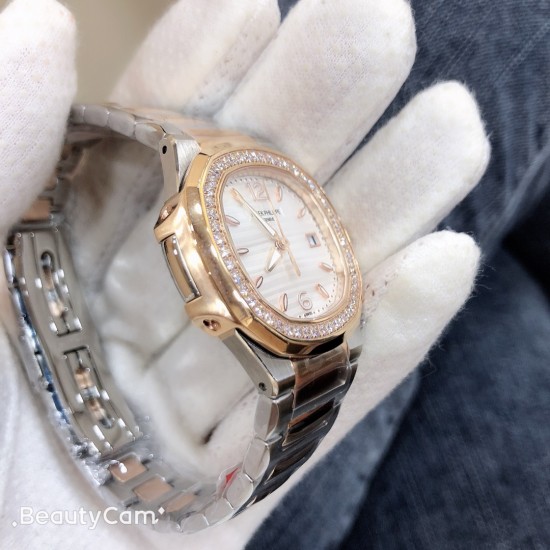 百达翡丽鹦鹉螺系列,女款外径33mm,瑞士原装进口石英585-3机芯,采用原装进口316不锈钢材质,永不磨损蓝宝石镜面,手工镶嵌施华洛世奇水钻,30米深度防水, 百达翡丽鹦鹉螺系列,女款外径33mm,瑞士原装进口石英585-3机芯,采用原装进口316不锈钢材质,永不磨损蓝宝石镜面,手工镶嵌施华洛世奇水钻,30米深度防水,
