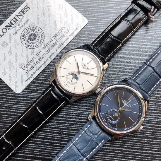 2019浪琴官网新品v2版本浪琴 LONGINES L33 名匠系列月相 市场上唯一一家官方1:1复刻版本，不惜成本[强]升级瑞机壳套字面，原装月相，区别市场普通版本 配置全自动机械机芯，316L精钢，蓝宝石镜面，尺寸39.5mm专柜同步，SJ出品让表又再次刷新高性价比的购表体验