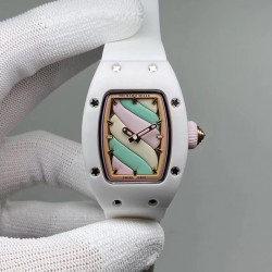 理查德米勒 RichardMille 糖果棉花糖 最新爆款 bon bon系列最稀有的作品！白色陶瓷加上黄粉绿搪瓷表盘，原装机械机芯.