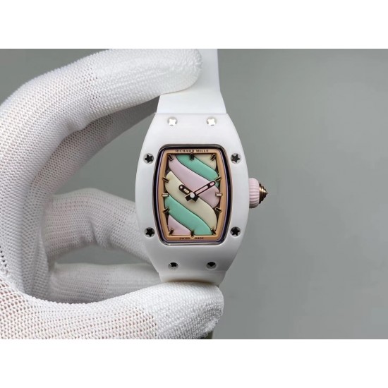 理查德米勒 RichardMille 糖果棉花糖 最新爆款 bon bon系列最稀有的作品!白色陶瓷加上黄粉绿搪瓷表盘,原装机械机芯. 理查德米勒 RichardMille 糖果棉花糖 最新爆款 bon bon系列最稀有的作品!白色陶瓷加上黄粉绿搪瓷表盘,原装机械机芯.
