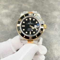 劳力士间金黑水鬼，2021新款水鬼，专柜最新款！41mm直径，搭载2836机芯，我可以定制3235机芯，动力可以维持70小时，日历回调！蓝宝石水晶玻璃镜面！gm厂出品，出货实拍