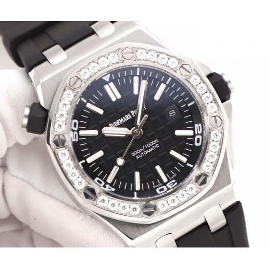 爱彼 Audemars Piguet    AP 皇家橡树离岸型 15710系列  X43 采用莫桑钻圈口 一表一码，二码合一，配送检验证书，联网可查询，国检机构  真正的物美价廉 搭配进口3120机械机芯  904L精钢表壳，进口橡胶表带，防眩光水晶蓝宝石玻璃镜面，尺寸：42mm 14mm[礼物][礼物]五星推荐，自留，送礼，首选