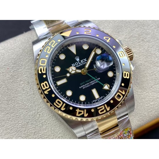 ROLEX 劳力士 GMT格林尼治型 尺寸40mm！精钢表壳表链，蓝宝石镜面，超级夜光，双向陶瓷旋转表圈，原装折叠扣！