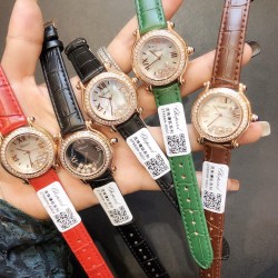 萧邦最新款 流珠镶钻系列 圆形表盘直径：30mm。尺寸与做工均和正版保持一致、钻石镶嵌宝石圈口，全钢女士腕表 线条流畅 立体感非常强 注重细节 以创造艺术品的方式专注每一只腕表，8个颜色