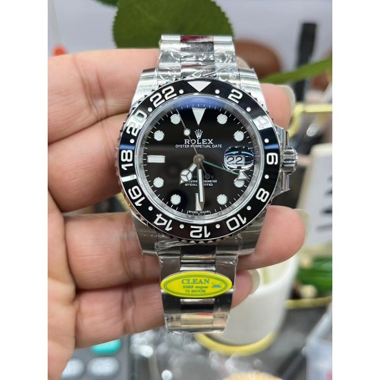 ROLEX 劳力士 GMT格林尼治型 尺寸40mm！精钢表壳表链，蓝宝石镜面，超级夜光，双向陶瓷旋转表圈，原装折叠扣！