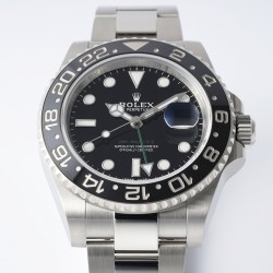 King Rolex GMT  超级复刻火爆来袭了！超精选定制的最佳一体成型圈口，是目前市场上最好的CLEAN陶瓷圈！真正1比1精工制作的904L表壳和AR钢带，完美的展现原装正品细节上的各种精髓！采用高质量精准上海3186一体机芯！ 三珠带 全黑陶瓷圈买劳力士 格林尼治 最好的复刻 认准KING!