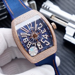 K厂出品:法兰克穆勒V45 SC DT系列54*42mm 全自动日本机械机芯 蓝光镀膜玻璃 超强夜光，日历窗放大镜，意大利牛皮表带底部橡胶，可搭配美洲鳄鱼皮纹，316精钢敖表壳，折叠原装扣 糅合商务设计风格 中间完美弧线夹层设计！！！