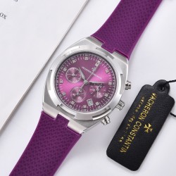 FK-VACHERON CONSTANTIN【江诗丹顿】纵横四海系列，六针多功能跑秒版火热上市，突破传统，时尚优雅的多彩表带，可满足佩戴者在不同场合的需求，多样化的色彩设计演绎大胆而时尚的风格，江诗丹顿在装置时始终将舒适性放在首位，确保腕表完美贴合手腕，纯钢表壳，进口石英机芯，蓝宝石水晶玻璃，舒适胶质表带，采用原装针式表扣佩戴方便！尺寸:36.5mm