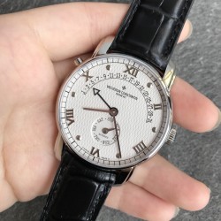 到货！新品Vacheron constantin 经典之美品鉴江诗丹顿马耳他逆跳日历款腕表 型号47245/000G-8773热销男士手表推荐 承载复刻正品Cal.2460 R31L机芯 直径41毫米 搭配意大利小牛皮 原装折叠扣